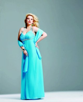 Fluffy A Line Beading Halter Pleated V Neck Ball Gown Evening Dress