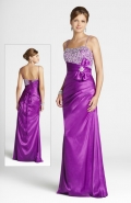 Allure Sheath With Spaghetti Straps Side Draped With Beadings And Sequins Formal Evening Dress