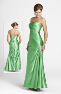 Sexy Scalloped-Edge Neckline Fully Side Draped With Beadings Formal Evening Dress