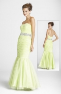 Mermaid / Trumpet Side Ruched With Appliques Waist Formal Evening Dress