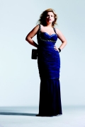 Charming Blue Fully Ruched Slinky Sweetheart With Beading Straps Evening Dress