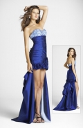 New Arrival Strapless Pleated Flowers Beading Sweetheart With A Train Evening / Party Dress