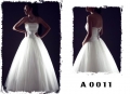 2012 Empire Waist Tube Top Style Organza Sash Lace up Ball Gown Wedding Bridal Gown