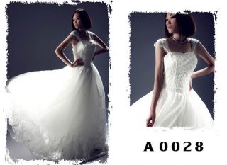 2012 Lace Elegant Design with Straps A-line Hot Sale Ball Gown Wedding Bridal Gown