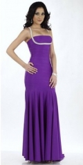 Style Purple Strapless Embroider Graceful Keen Length Chiffon Evening Dress/ Cocktail Dress