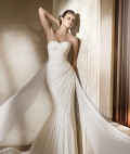 2012 Sweetheart Neckline Corset Chiffon Ruched Long Length Beach Wedding Dress