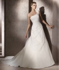 2012 One Shoulder Lace Design Lace Applique Sweep length A-line Wedding Bridal Gown