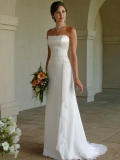 2012 column Strapless Satin&Chiffon Bewedding dress