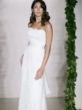 2012 Strapless Applique lace Satin discount column wedding dress
