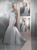 Cream A-line Mermaid Strapless Satin wedding dresses