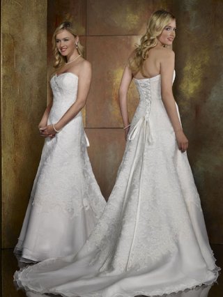 Cheap A Line Sweetheart lace Embroidery Satin bridal wedding dresses