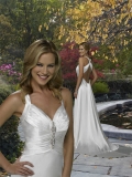 2012 simple summer column floor length elastic Satin Wedding dress