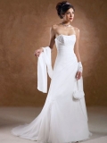 A-line sweetheart Strapless floor length latin/chiffon Wedding dress