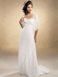 A-Line sweetheart Strapless Satin&Chiffon wedding dress