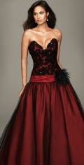 Appliques Satin Tulle Sweetheart Ribbons Evening/Prom Dress