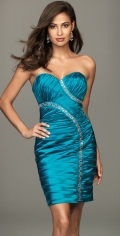 Allure Sheath Style Tiered And Draped Evening Skirt With Beadings