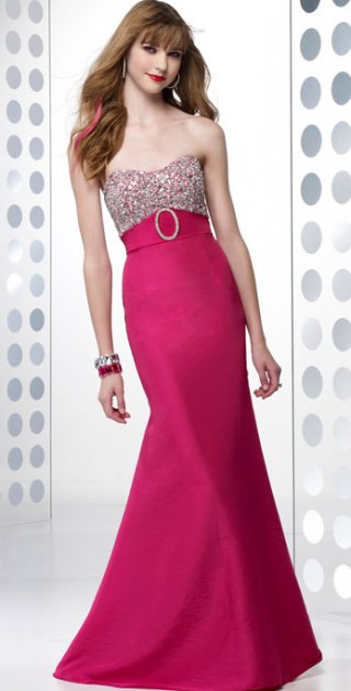 Funky Strapless Trumpet beading And Sequins Scalloped-Edge Neckline Party / Evening Dress