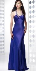 Beading Halter Fashion Scalloped-Edge Neckline Dropped Ruched Party Gown