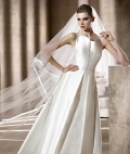 2012 Satin Unique Designer with Straps Sweep length A-line Wedding Bridal Gown
