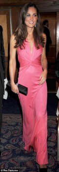 Chiffon Elastic Silk-like Satin Column Halter Pink V-neck floor length Evening Dress by Kate Middleton