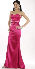 A Line Elastic Satin Sweetheart Neckline Slinky Evening Dress