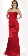 A Line Slinky Scalloped-Edge Neckline Asymmetrical Evening Dress