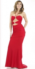 New Style A Line With A Slim Halter Fully Ruched Bodice Evening Dress