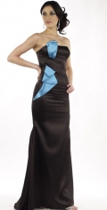 A Line Strapless And Different Connection Evening Dress With Folded