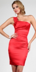 A line Red Mini One Strap Sexy Elegant Cocktail Dress/ Homecoming Dress