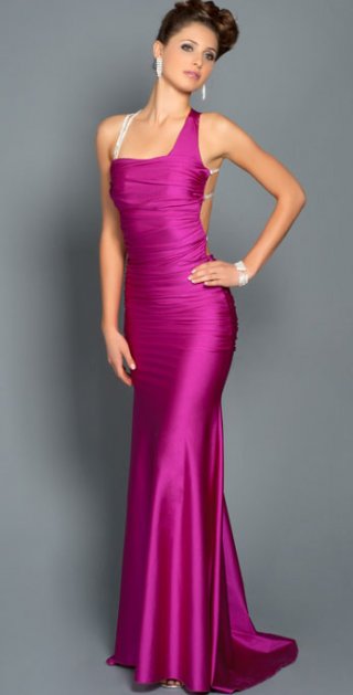 Fashion Sequare Neckline Mermaid Floor Length Side Draped Party Evening Dress