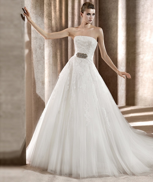 New Style A-line Lace Sweep Elegant Princess Beautiful Wedding Dress