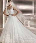 New Style A-line Straps Lace Sweep Elegant Princess Wedding Dress