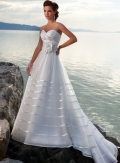 Gorgeous Discount Sweetheart Hot Sale Flower Long length Customer-Made Design Beach Wedding Dress