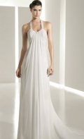 Discount Halter A-line Elegance Chiffon Beach Wedding Dress in Summer