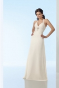 Discount Halter Exquisite Ruched Back Design Beach Wedding Dress Under 150
