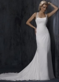 Unique Gentle Embroider Halter Ruffled Chiffon Floor-length Beach Wedding Dress
