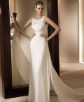 2011 Gentle White Embroider Floor-length Beach Wedding Dress