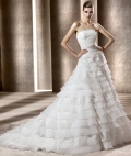 New Style A-line Flat Lace Sweep Layers Elegant Princess Wedding Dress
