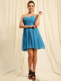 Loveable Blue Mini Skirt Scalloped-Edge Neckline With Strapless