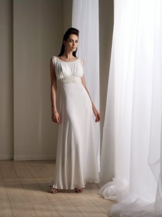 Round Neck Corset Design Refined White Beach Wedding Dress Under 150