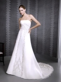 Affordable Wholesale Cheap New Design Empire Waist Strapless beading Applique Wedding Dress
