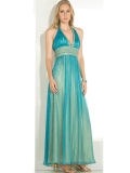 Cheap Formal Halter V-neck a line Long empire waist emborider beads Evening Dress