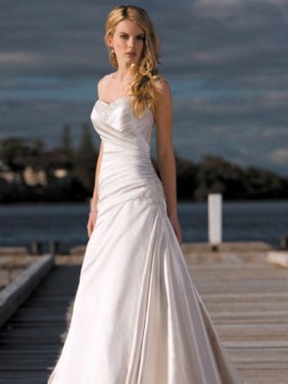 Modest Cheap pleated Sweetheart Mermaid Beading taffeta wedding dresses