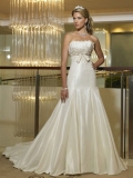 Cheap classic appliques decoration bust Strapless Mermaid Empire Waist wedding dress