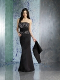 Black Wholesale Cheap sexy Gorgeous Strapless Embroidery Mermaid Mother Of The Bride Dress