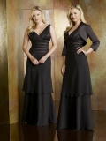 Original Two-layers V-neck Empire Waist Design Mother of Groom and Bride Dress