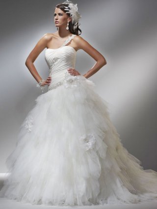 Unique discount Wholesale New Style White One-Strap Sweetheart Organza Princess bridal Wedding Dress Unique discount Wholesale New Style White One-Strap Sweetheart Organza Princess bridal Wedding Dress