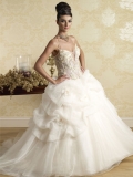Discount Wholesale New Style Halter V-neck Organza Princess bridal Wedding Dress
