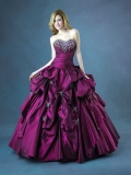 New Designed ball gown Wholesale Deep Fushia Sweetheart Strapless Embroidery Sweep Length Beads Working Prom Dress