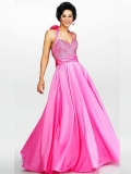 Cheap Halter sash Sweetheart New Style sequin working floor length taffeta Prom Dress